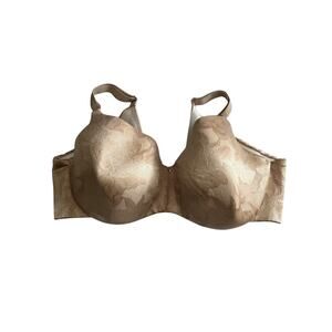 Cacique‎ Bra Size 42DDD Nude Beige Floral Lightly Lined Balconette Underwire
